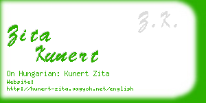 zita kunert business card